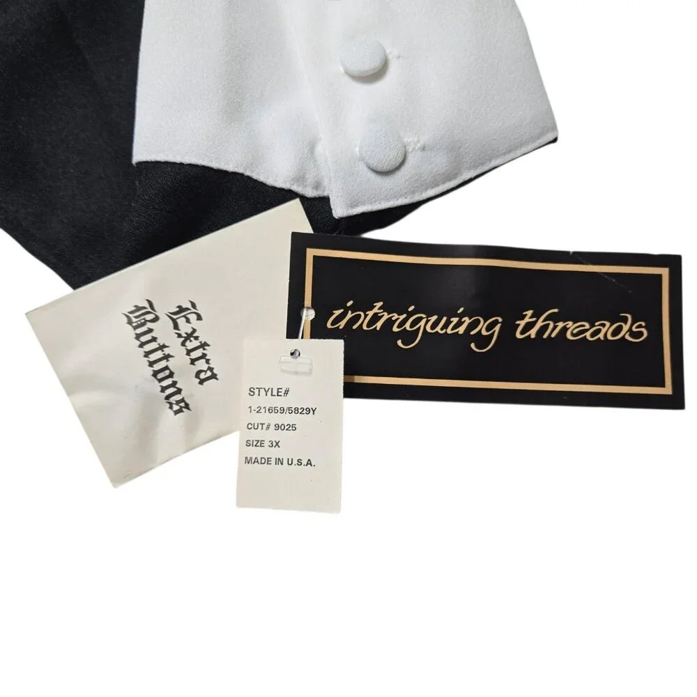 Vintage Intriguing Threads Blazer Womens Plus 3X Black‎ White Jacket Old Money
